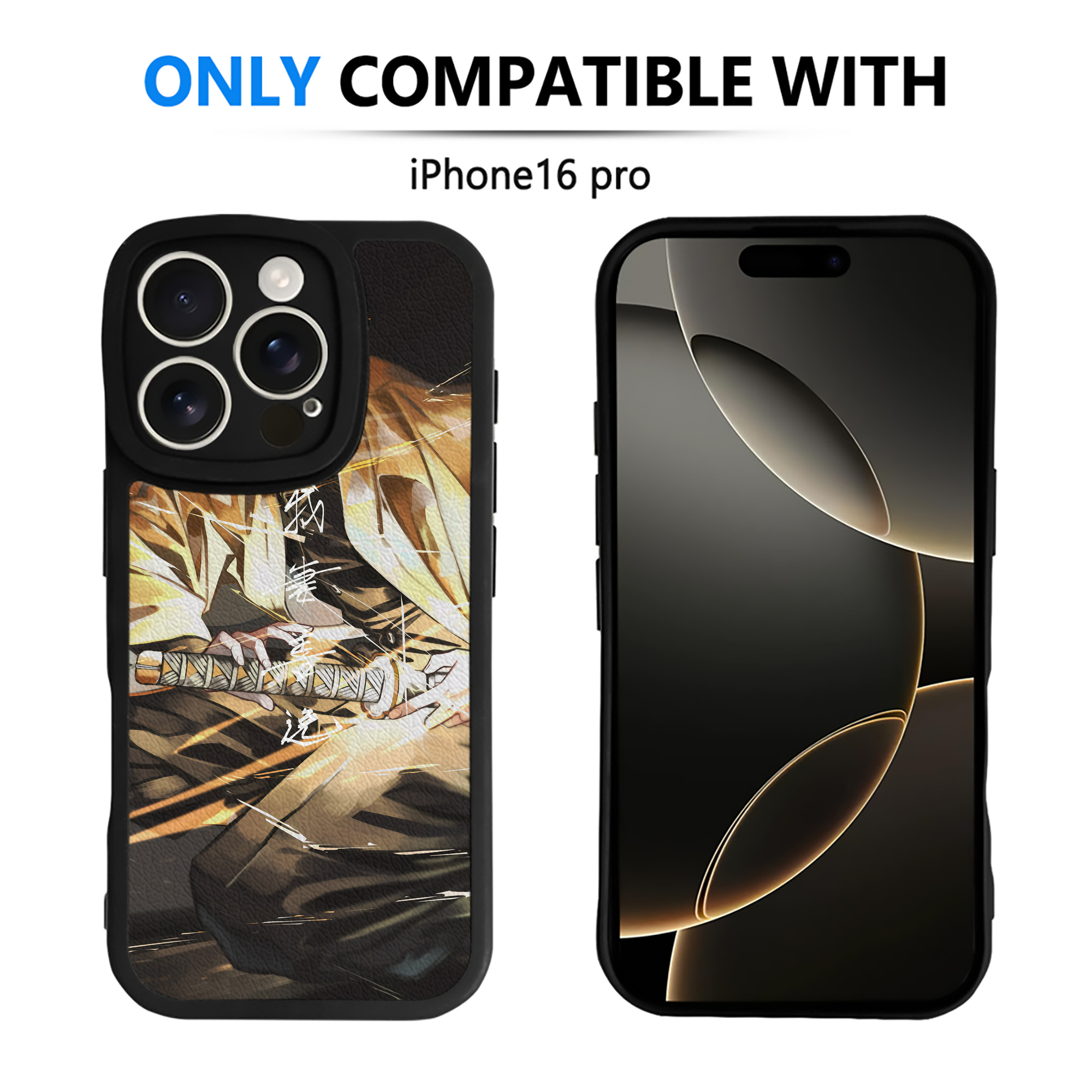（画像用） 鬼滅の刃（きめつのやいば）我妻 善逸／あがつま ぜんいつ Agatsuma Zenitsu 【iPhone 16シリーズ対応】シリコンスマホケース（レザー調） 材質：シリコン